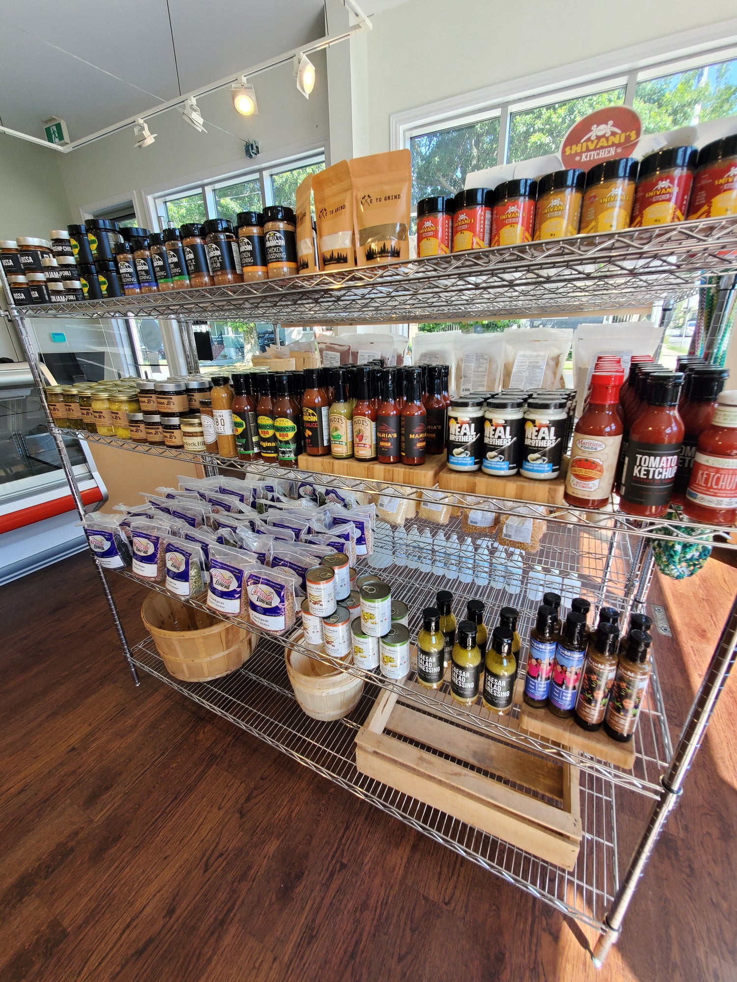 Shelves of high quality groceries at Osprey's Roost